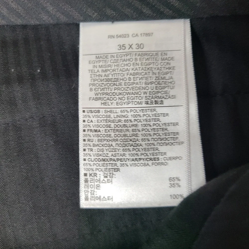 Banana Republic Dress Pants‎ Mens 35x30 Dark Gray Tailored Slim Fit Slacks
